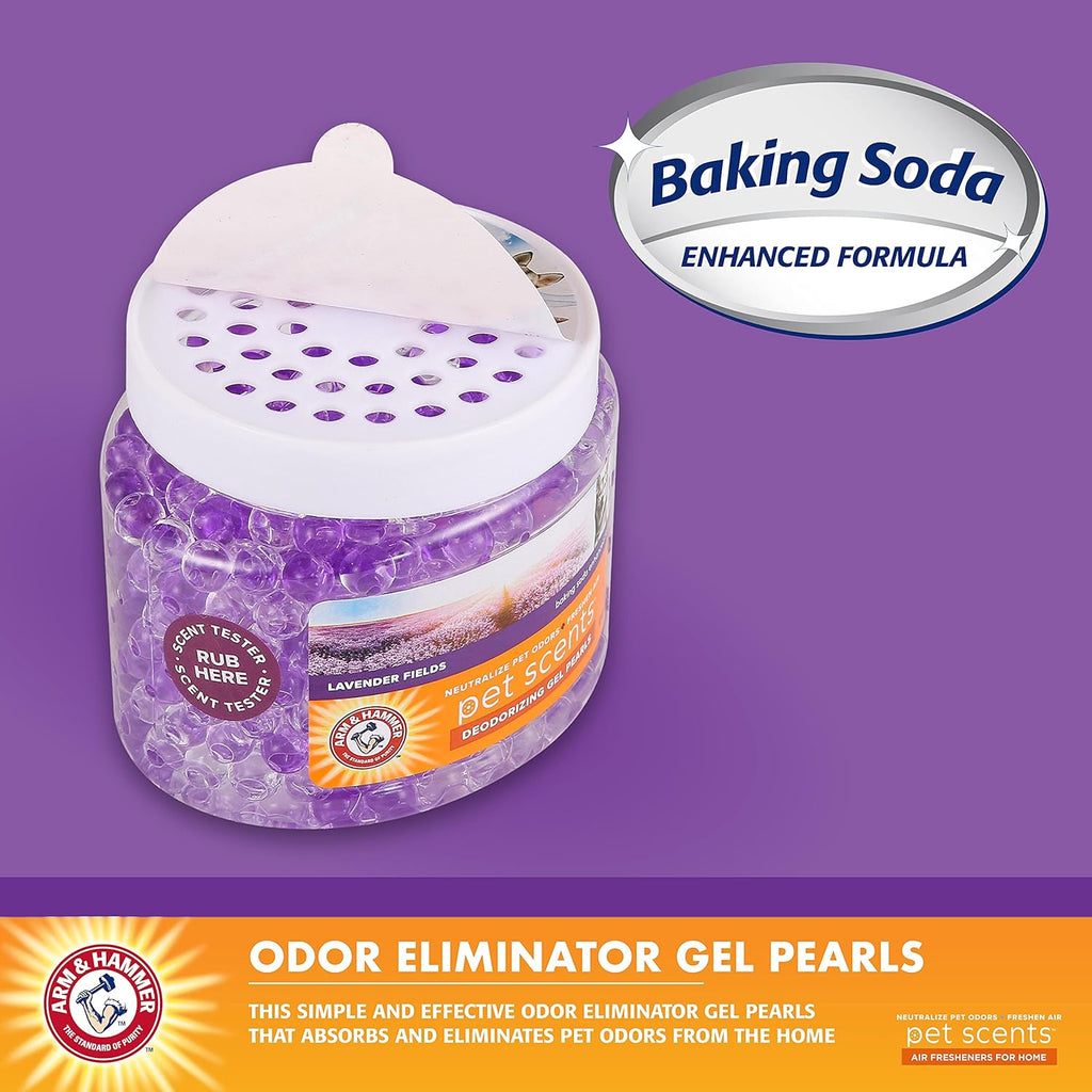 for Pets Air Care Pet Scents Deodorizing Gel Beads, Pet Odor Eliminator for Rooms Closets and Small Spaces with Long Lasting Odor Control, Lavender Fields Scent, 12 Oz
