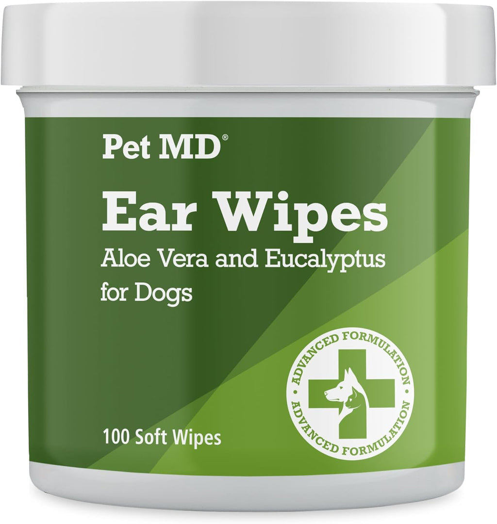 Dog Ear Cleaning Wipes – Otic Cleanser for Dogs, Soothing Ear Care with Aloe Vera & Eucalyptus, Regular Wipes, 100 Count