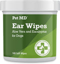 Dog Ear Cleaning Wipes – Otic Cleanser for Dogs, Soothing Ear Care with Aloe Vera & Eucalyptus, Regular Wipes, 100 Count