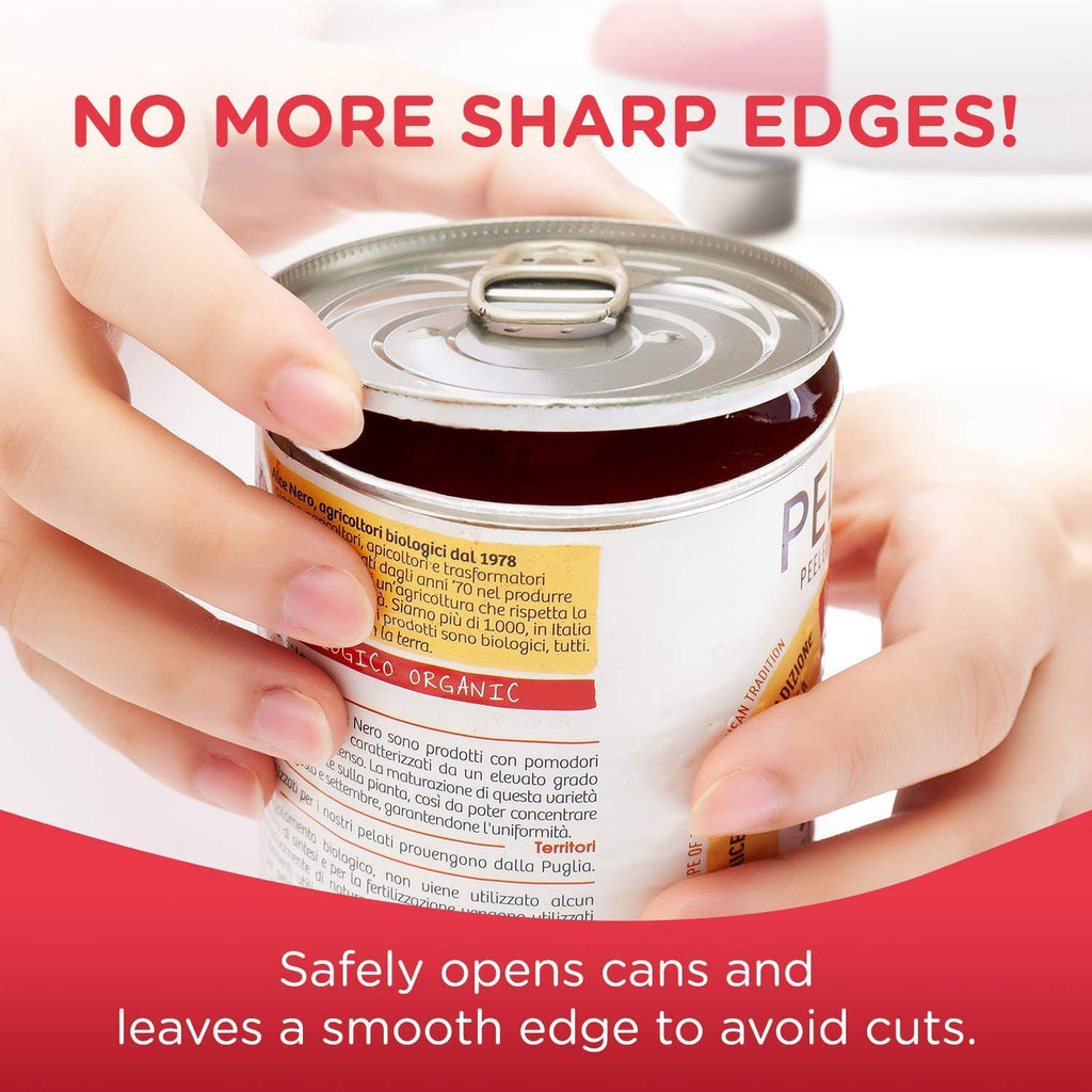 Auto Electric Can Opener: Open Your Cans with a Simple Press of Button - Automatic, Hands Free, Smooth Edge, Battery Operated, YES YOU CAN (Red)