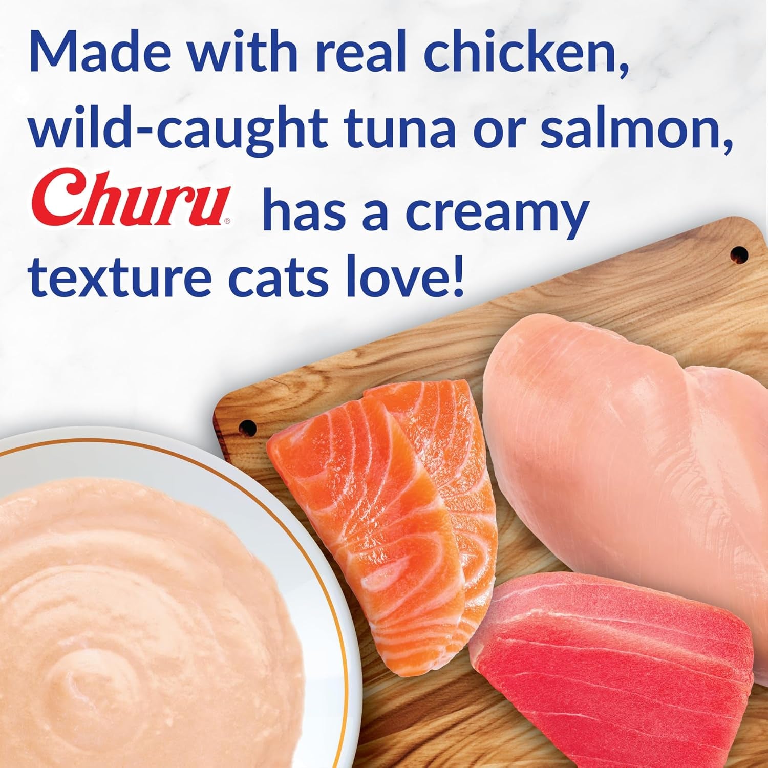 Churu Cat Treats, Lickable, Squeezable Creamy Purée Cat Treat with Green Tea Extract & Taurine, 0.5 Ounces Each Tube, 40 Tubes, Chicken Variety Box