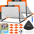 Kids Soccer Goals for Backyard Set of 2, 4 X 3 Ft/6 X 4 Toddler Soccer Goal Training Equipment with Soccer Ball, Cones, Pop up Soccer Net for Kids Age 3-5 4-6 6-8 8-12 10-12 Outdoor Games Sports Gifts