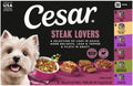 Adult Wet Dog Food Steak Lovers Variety Pack with Real Meat, 3.5 Oz. Easy Peel Trays, 36 Count (Pack of 1)