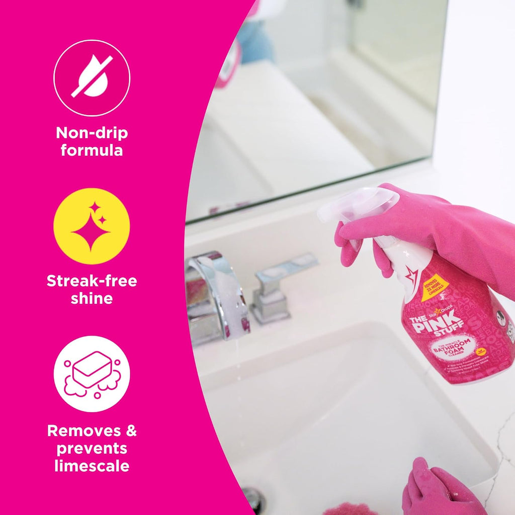 - the Pink Stuff - Miracle Cleaning Ultimate Bundle – Paste, Multi-Purpose Spray, Bathroom Foam Spray, and Cream Cleaner – Ideal for Kitchens, Bathrooms, Outdoors, and More