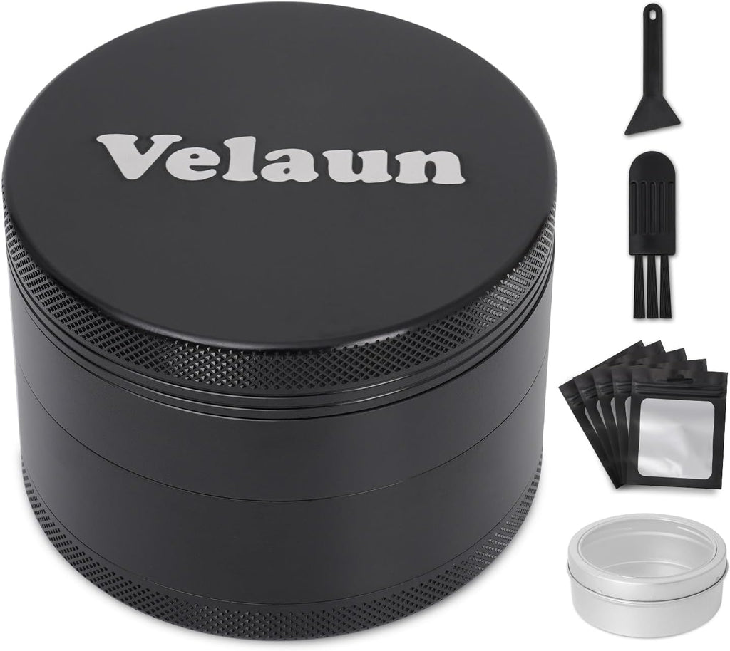 3 Inch Spice Herb Grinder with Storage Bag and Storage Can - Multipurpose Large Manual Grinders for Home Kitchen and Daily Use, Black