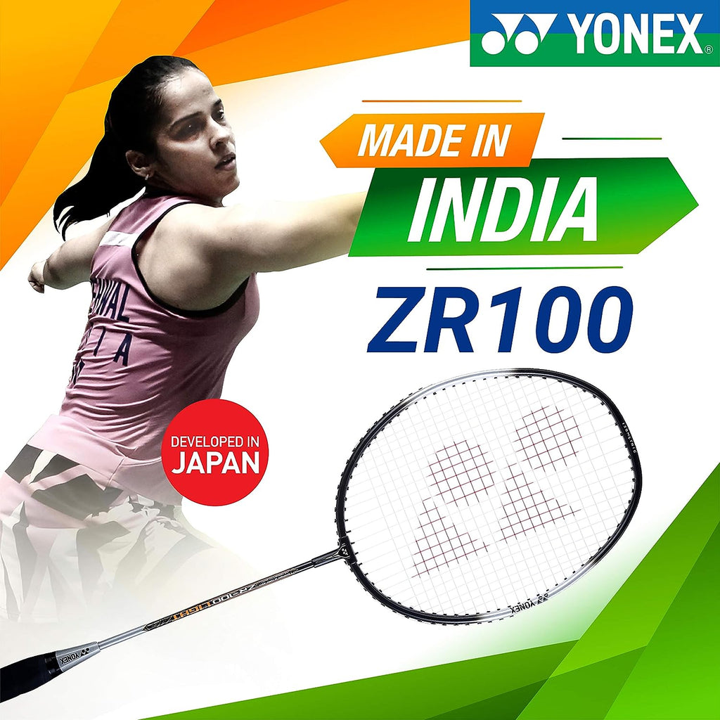 ZR 100 Light Aluminum Blend Badminton Racquet with Full Cover, Set of 2