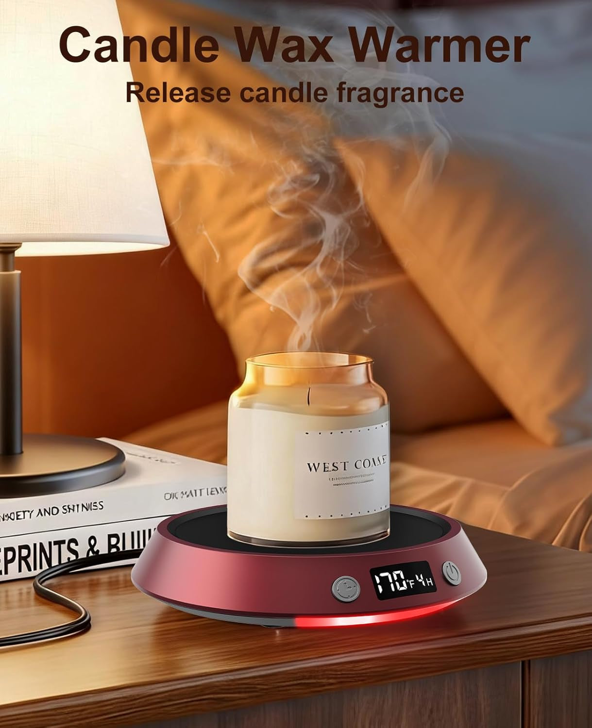 Coffee Mug Warmer - 50W Electric Coffee Warmer for Desk 3 Temp Settings & 2-9 Timer Smart Cup Warmer for Desk Candle Warmer Plate with LED Lights Beverage Tea Milk Warmer for Home & Office