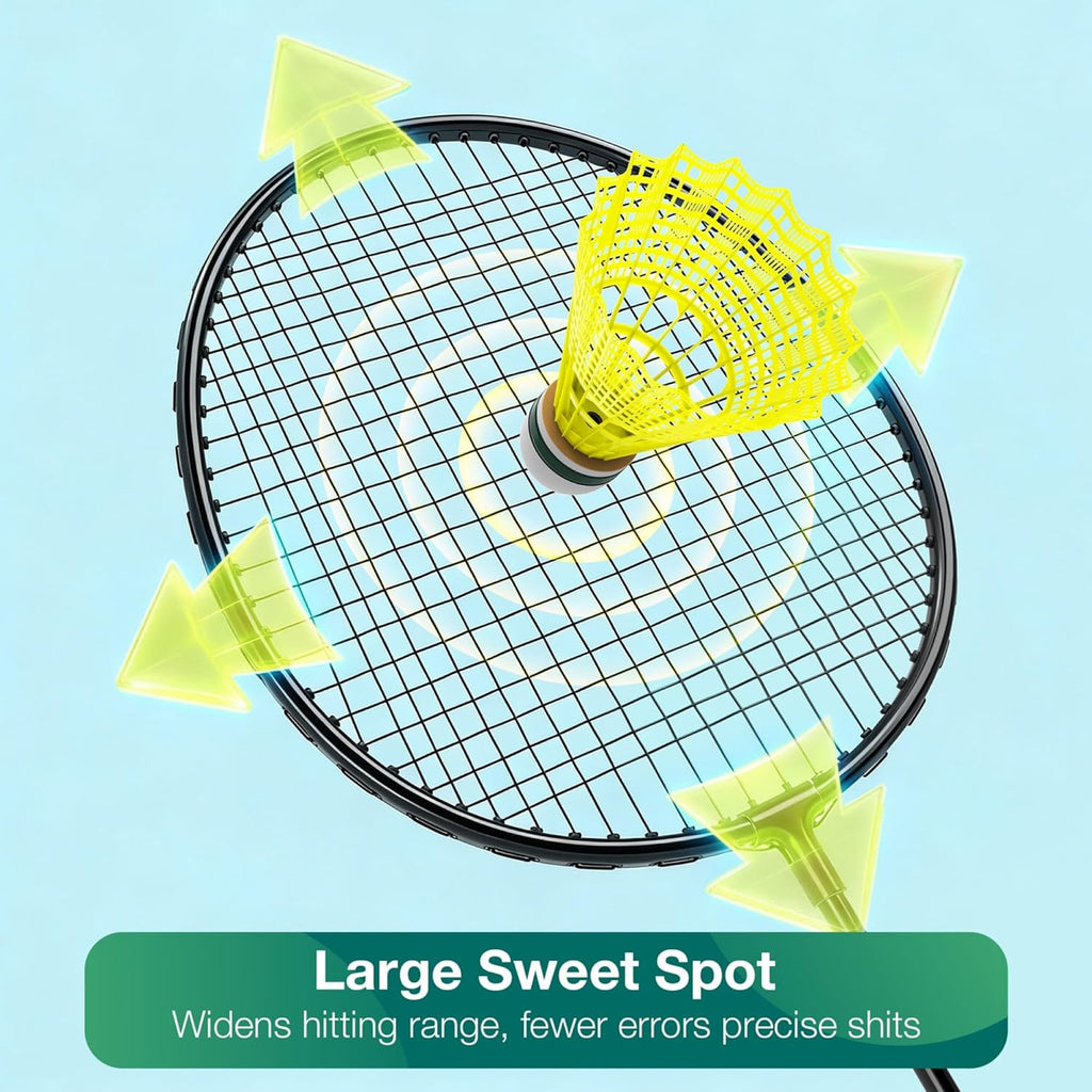 Badminton Rackets Set, Lightweight & Durable Badminton Set (Includes 6/12 Racquets, 6/12 Birdies), Outdoor Backyard & School Games for Adults, Teens, Families and Beginners