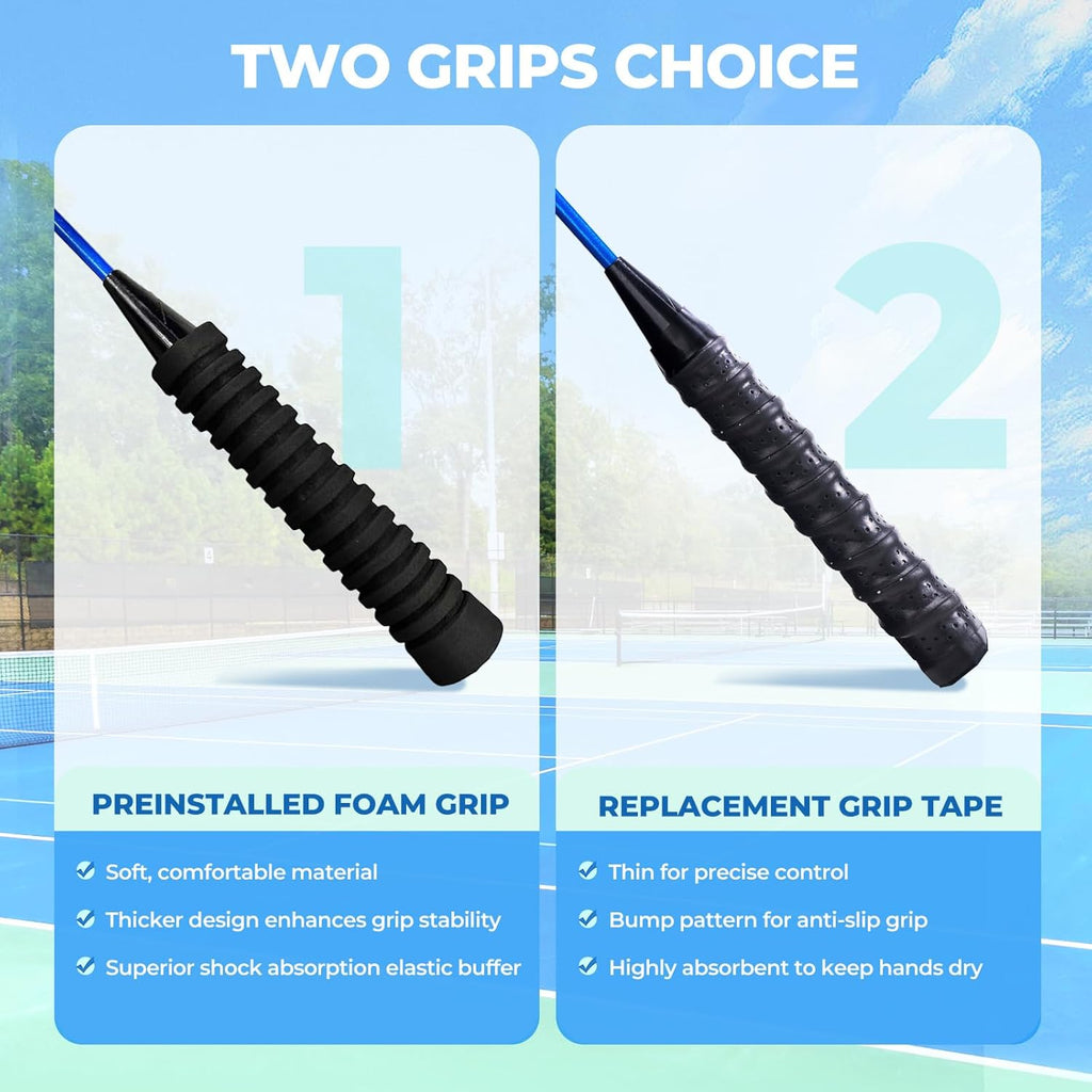 Badminton Rackets Set for Backyards, Badminton Set, Includ 2/4 Rackets, 6/12 Birdies, 1 Carrying Bag, Outdoor Game for Adult Family Beginner