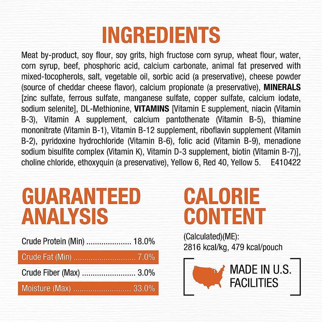 Purina Moist and Meaty Burger with Cheddar Cheese Flavor Dry Soft Dog Food Pouches - 36 Ct. Pouch