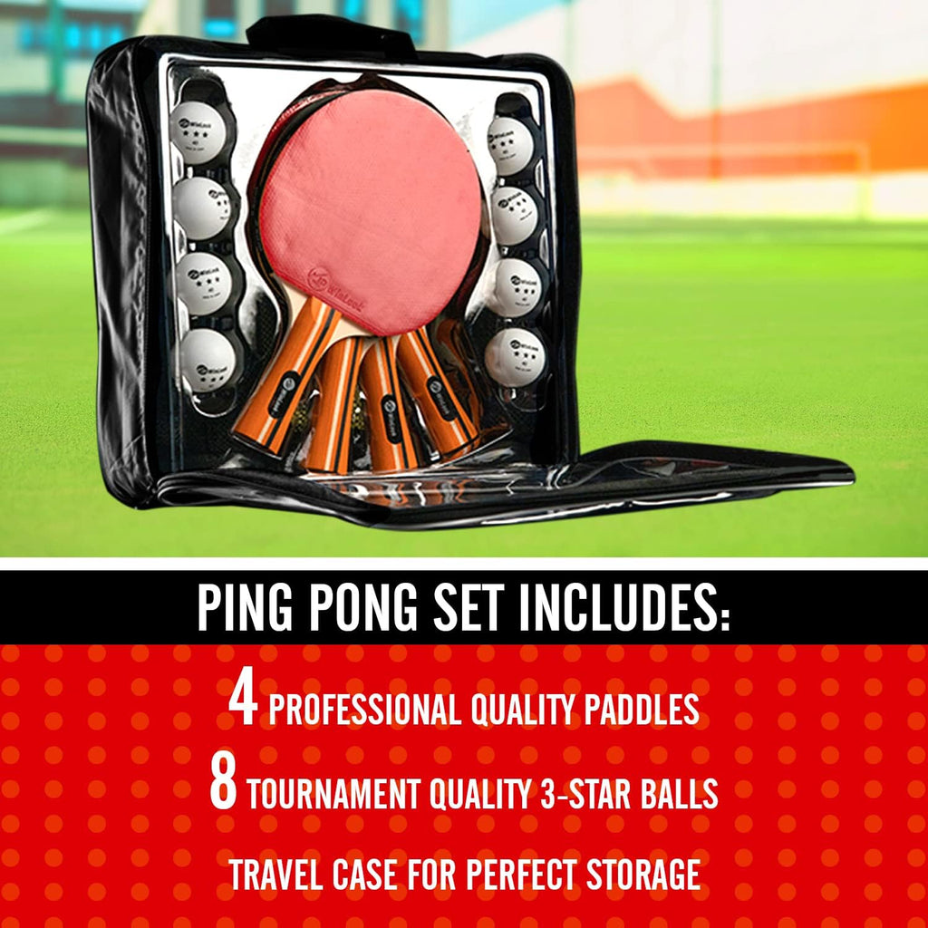 Ping Pong Paddles Sets - Portable Table Tennis Paddle Set with Ping Pong Paddles Professional Case & Ping Pong Balls - Premium Table Tennis Racket Player Set for Indoor & Outdoor Games