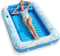 Inflatable Tanning Pool Lounger Float -  4 in 1 Sun Tan Tub Sunbathing Pool Lounge Raft Floatie Toys Water Filled Tanning Bed Mat Pad for Adult Blow up Kiddie Pool Kids Ball Pit Pool (L)