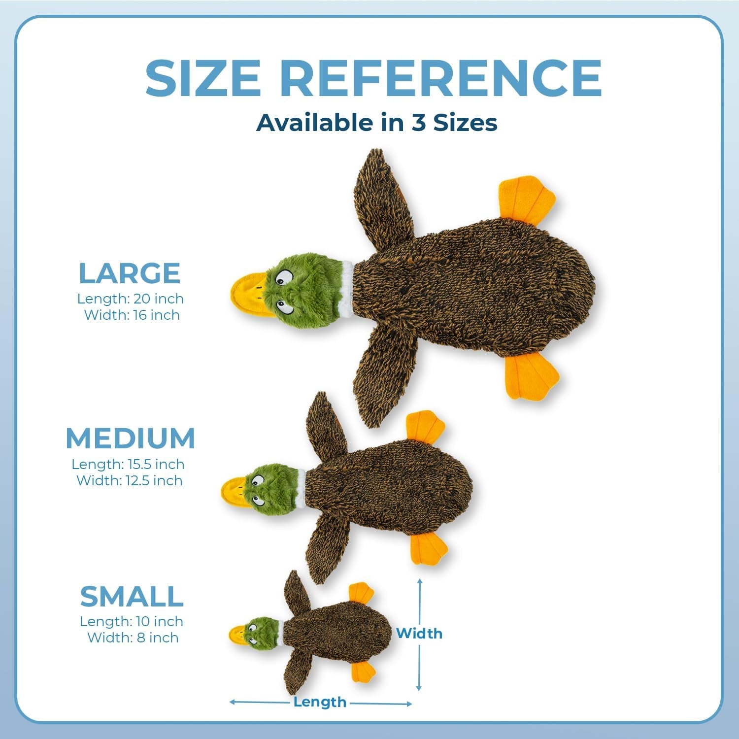 Squeaky Dog Toys with Soft Durable Fabric for Small, Medium and Large Pets Interactive Toy for Indoor Play, Supports Active Biting and Play - 1Wild Duck, Small