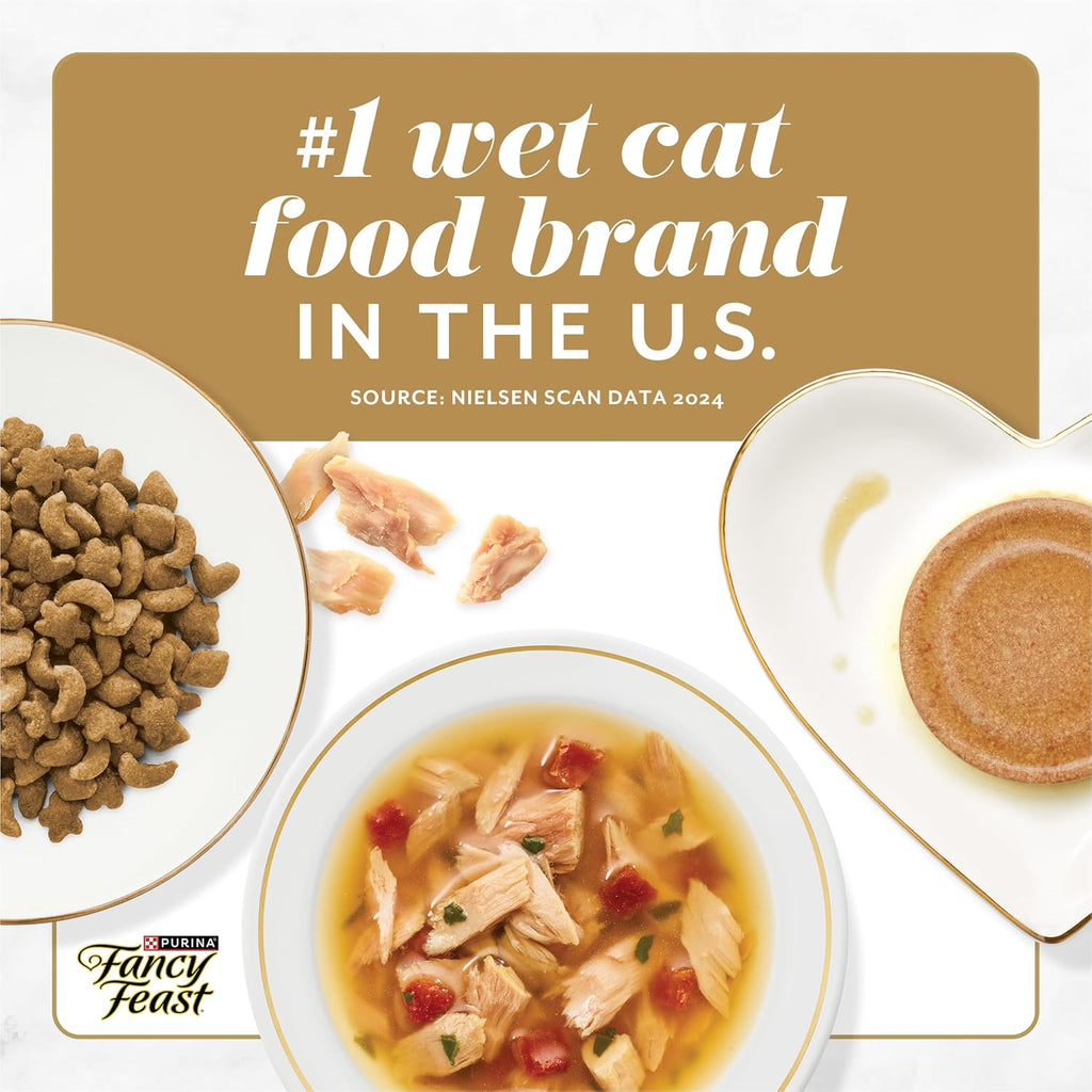 Purina  Savory Centers Wet Cat Food Pate Variety Pack with Chicken, Salmon, Beef, and Tuna Pate with Gravy Center - (2 Packs of 12) 3 Oz. Pull-Top Cans