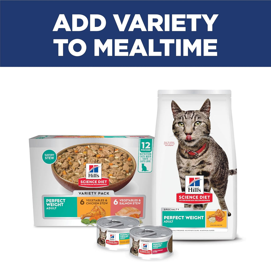 Hill'S Science Diet Adult Perfect Weight Dry Cat Food, Chicken, 7 Lb. Bag