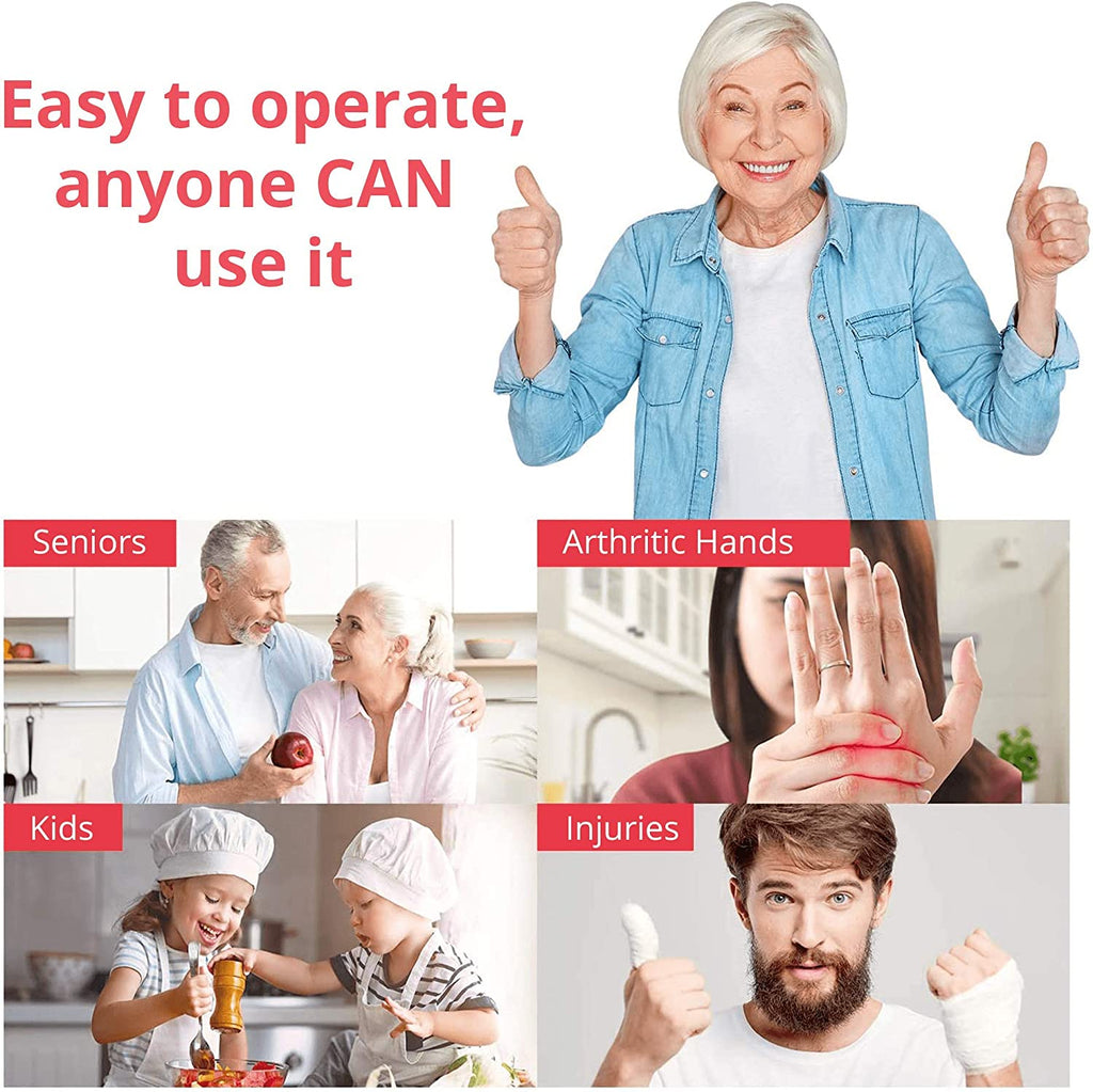 Auto Electric Can Opener: Open Your Cans with a Simple Press of Button - Automatic, Hands Free, Smooth Edge, Battery Operated, YES YOU CAN (Red)