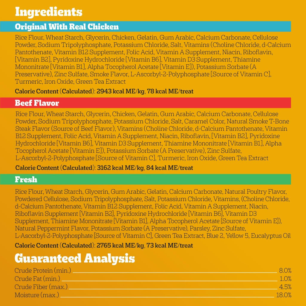 Pedigree Dentastix Large Dog Treats, Original, Beef & Fresh, 2.73 Lb. Variety Pack (51 Treats Total)
