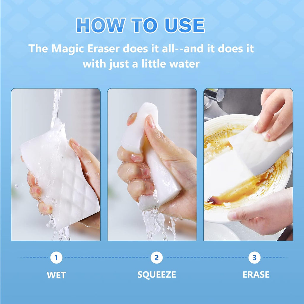 Magic Eraser Sponge, 18 Pack Cleaning Pads for Walls, Oven, Kitchen, and Shoe Cleaner with Melamine Foam, Universal Cleaner