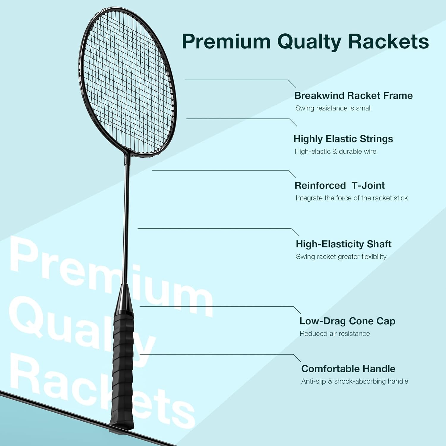 Badminton Rackets Set, Lightweight & Durable Badminton Set (Includes 6/12 Racquets, 6/12 Birdies), Outdoor Backyard & School Games for Adults, Teens, Families and Beginners
