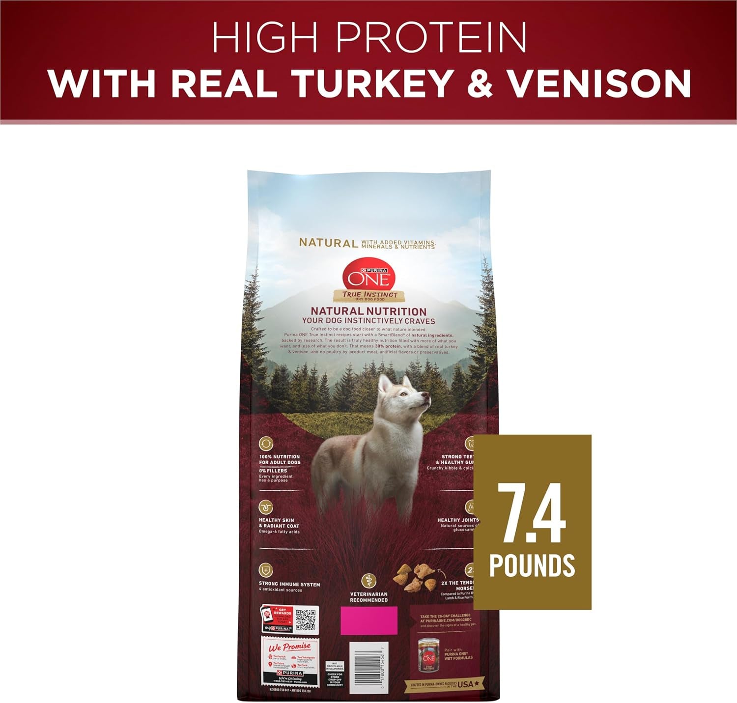 True Instinct with a Blend of Real Turkey and Venison Dry Dog Food - 7.4 Lb. Bag