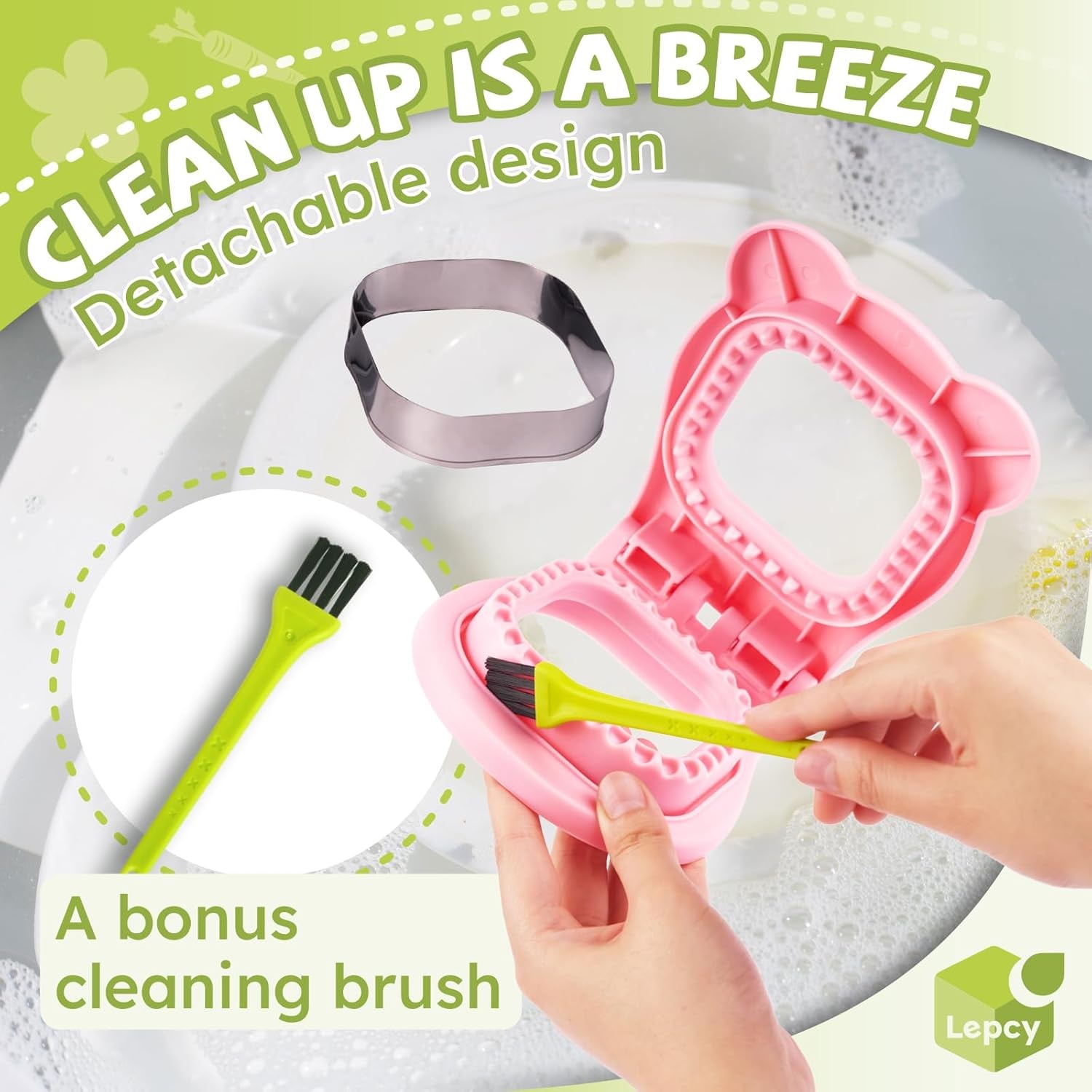 Uncrustables Sandwich Maker Sealer Cutter, Crustless Sandwich Cutter, PB&J Uncrustable Maker - Color Pink, Square Shape