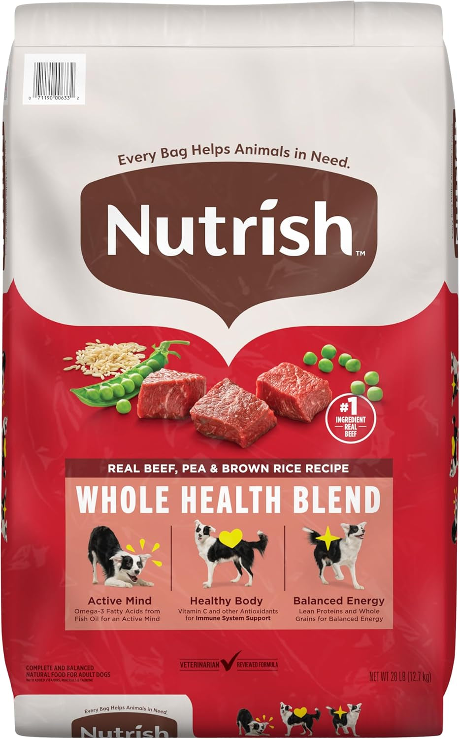 Dry Dog Food, Real Beef, Pea & Brown Rice Recipe Whole Health Blend for Adult Dogs, 28 Lb. Bag, Packaging May Vary (Rachael Ray)