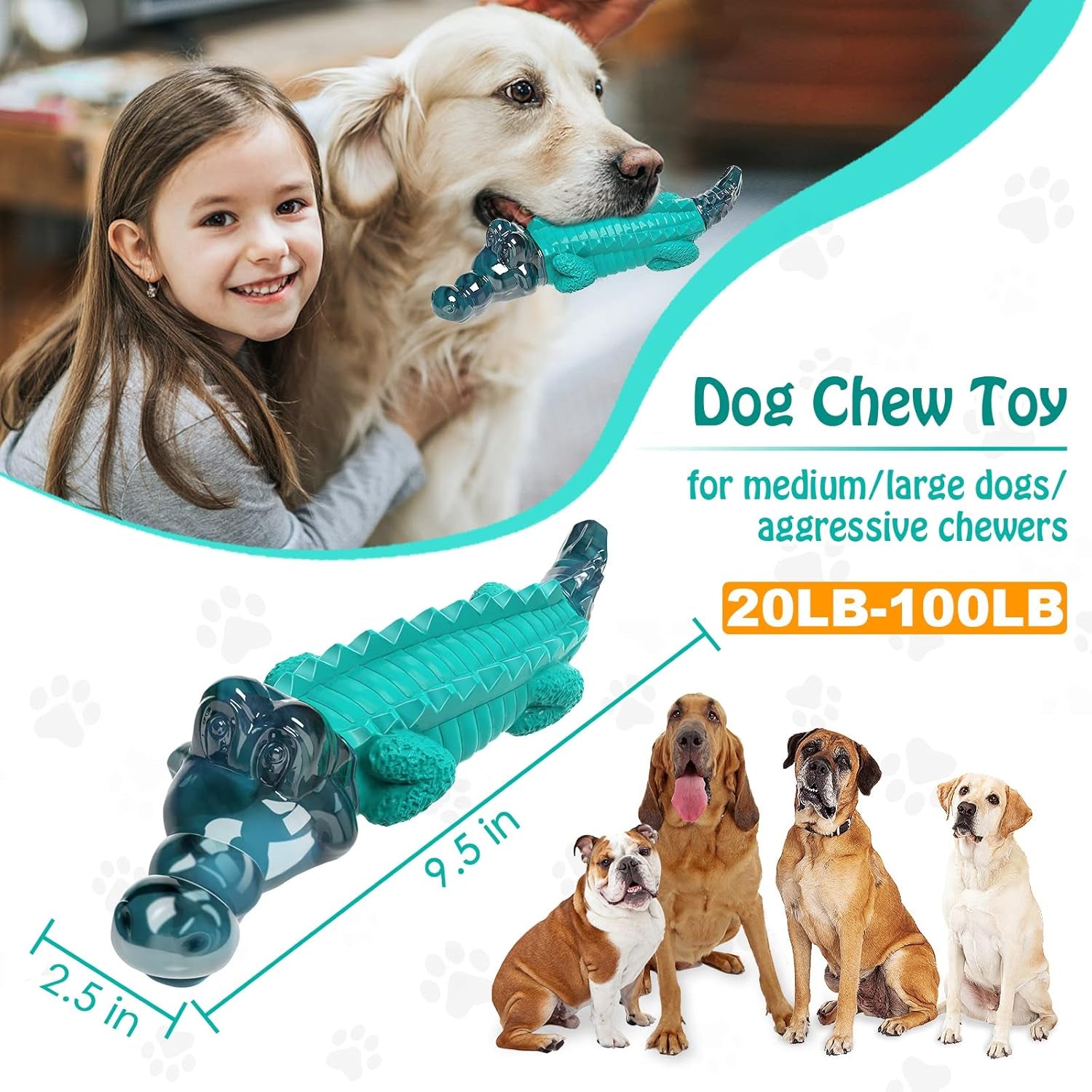 Dog Toys for Aggressive Chewers - Tough, Indestructible Dog Chew Toys for Large, Medium, Small Breed Dogs to Keep Them Busy
