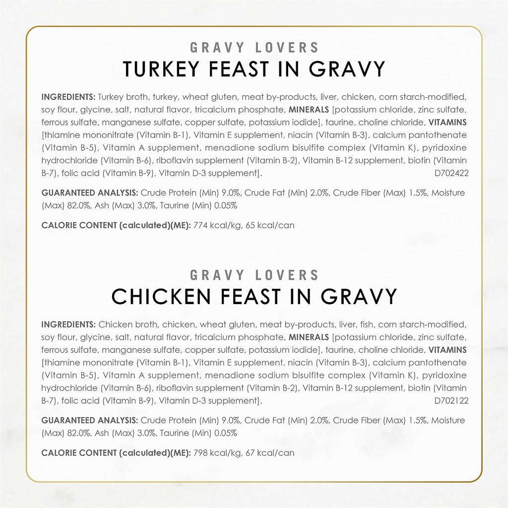 Purina  Gravy Lovers Poultry and Beef Grilled Gourmet Wet Cat Food Variety Pack - (Pack of 24) 3 Oz. Cans