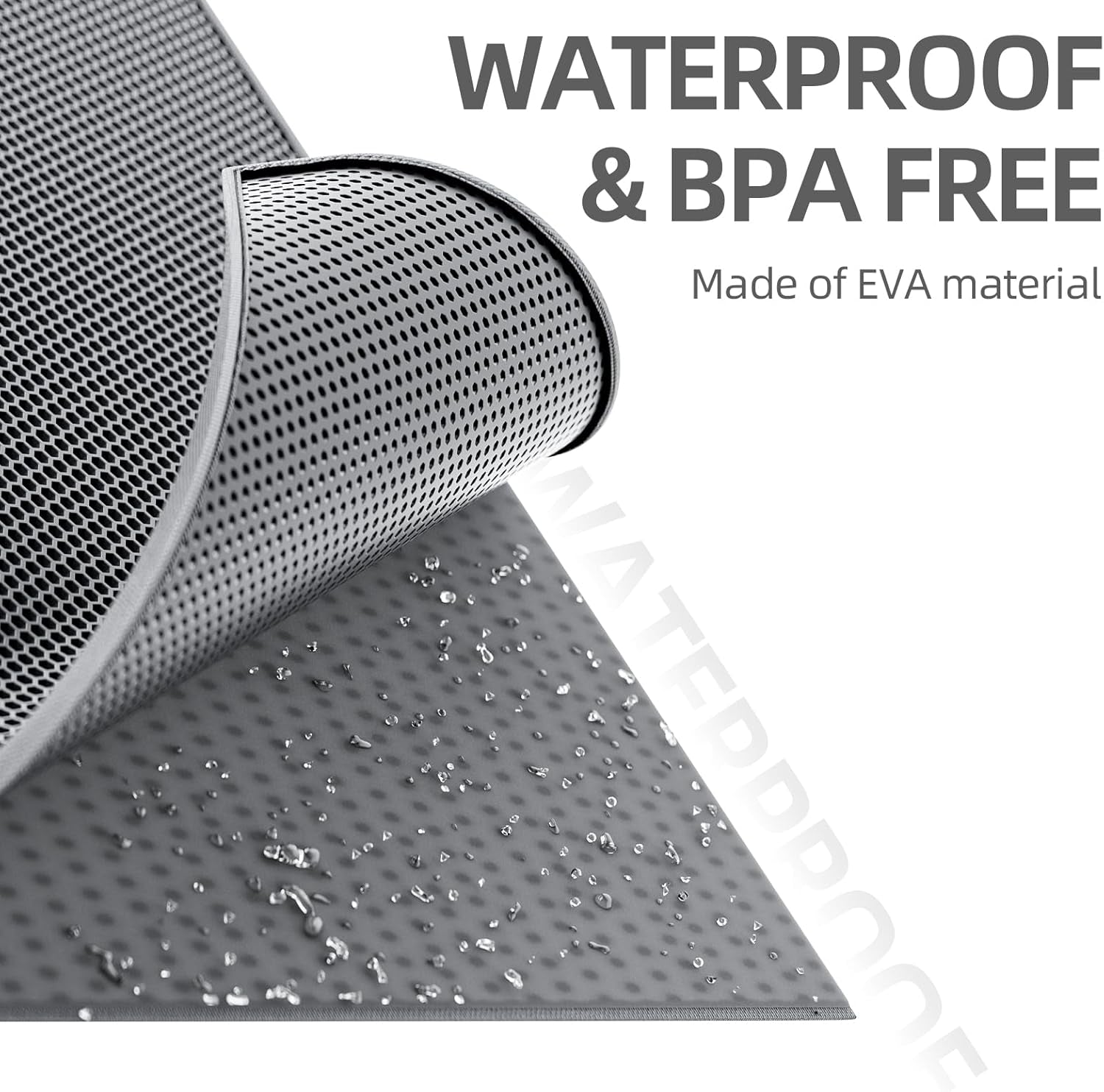 Cat Litter Mat, Cat Litter Trapping Mat, Honeycomb Double Layer Design, Easy to Clean,Washable (24’’ X 15’’ Gray