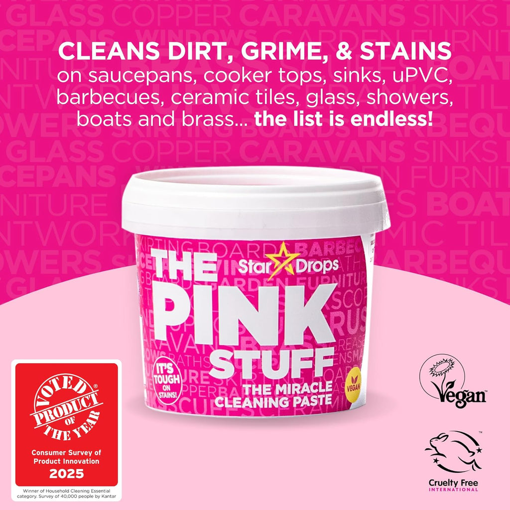 - the Pink Stuff - Miracle Cleaning Ultimate Bundle – Paste, Multi-Purpose Spray, Bathroom Foam Spray, and Cream Cleaner – Ideal for Kitchens, Bathrooms, Outdoors, and More