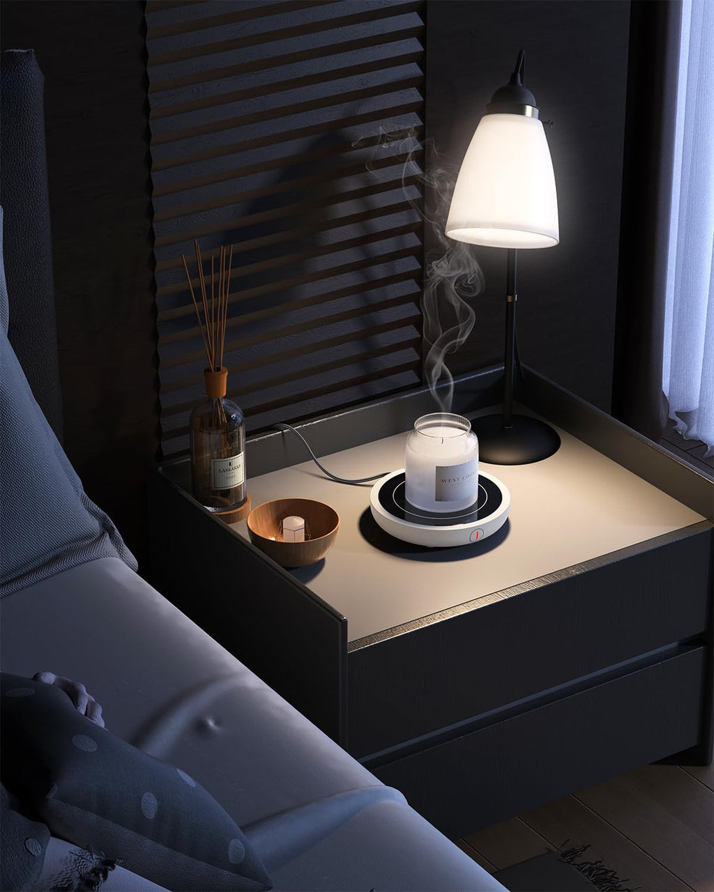 Coffee Mug Warmer, 36W Electric Coffee Cup Warmer for Desk with 3-Temp Settings Advanced Temperature-Controlled Beverage Warmers Heating Plate for Coffee, Milk, Tea, Candle Wax - White