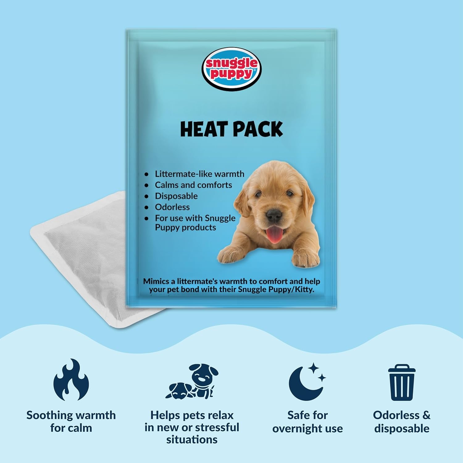 Original Heartbeat Puppy Toy with Real-Feel Pulse & Heat Pack, Calming Sleep Aid for Puppy Anxiety, Crate Training, First Nights & New Puppy Transition - Biscuit