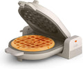 Flip-N-Store Waffle Maker with Evergood™ Ceramic Nonstick Coating, Fits-Anywhere™ Kitchenware, Power Indicator Light, Cool Touch Handle & Cord Wrap, 7” Wide & 1" Deep Plates, 1000 Watt, Oatmilk