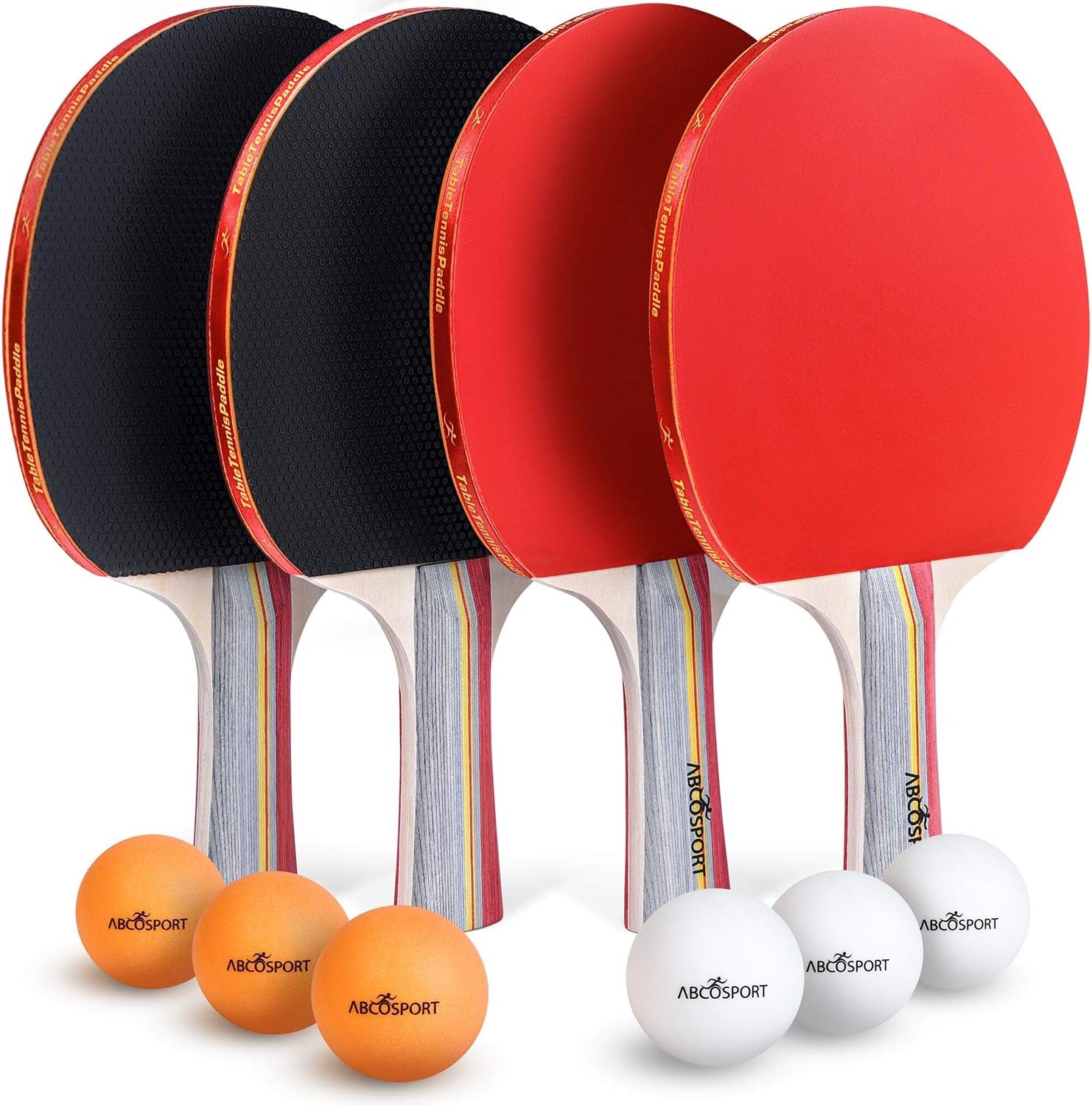 Table Tennis Set - Ping Pong Paddles and Balls for Professional and Recreational Play - Durable Design for Tournaments and Home Games - Portable for Family Fun and Practice