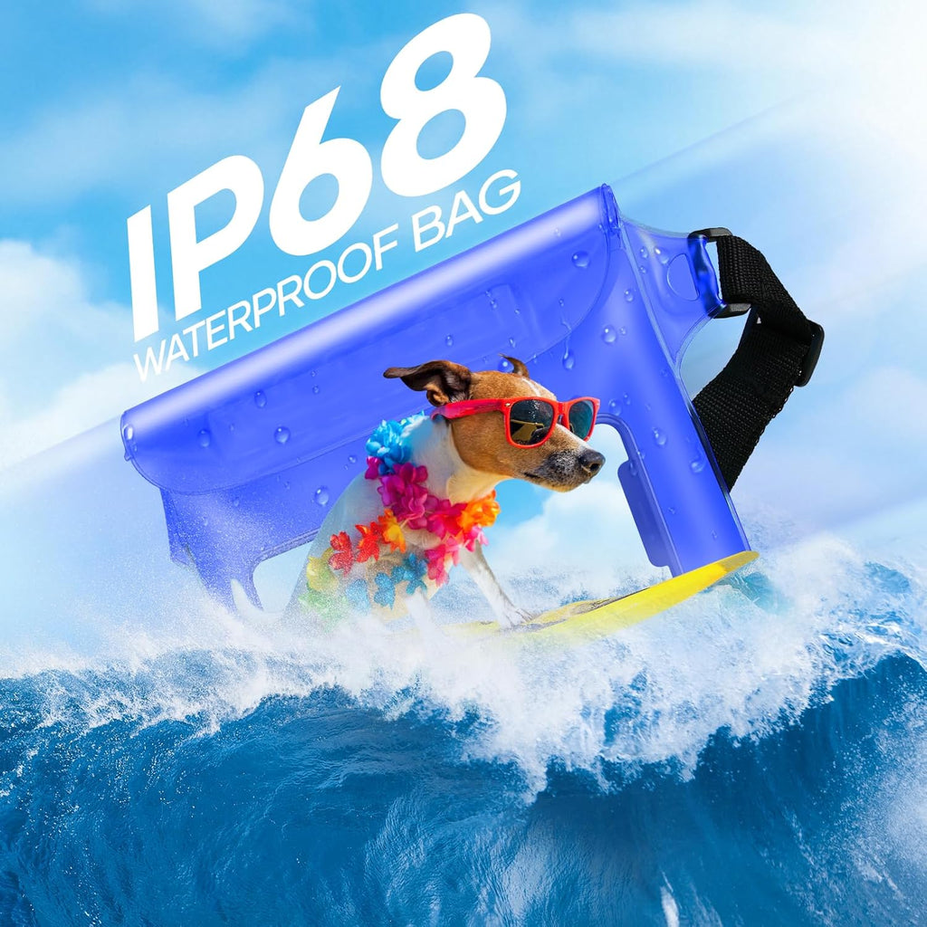 Waterproof Bag Fanny Packs for Women, Cruise Vacation Essentials Waterproof Pouch for Phone Passport Purse, Floating Dry Bags for Beach Water Park Boating Fishing Diving Surfing Kayaking Accessories