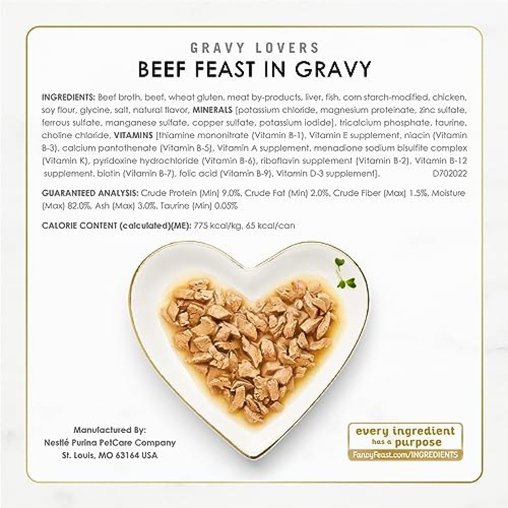 Purina  Gravy Lovers Poultry and Beef Grilled Gourmet Wet Cat Food Variety Pack - (Pack of 30) 3 Oz. Cans