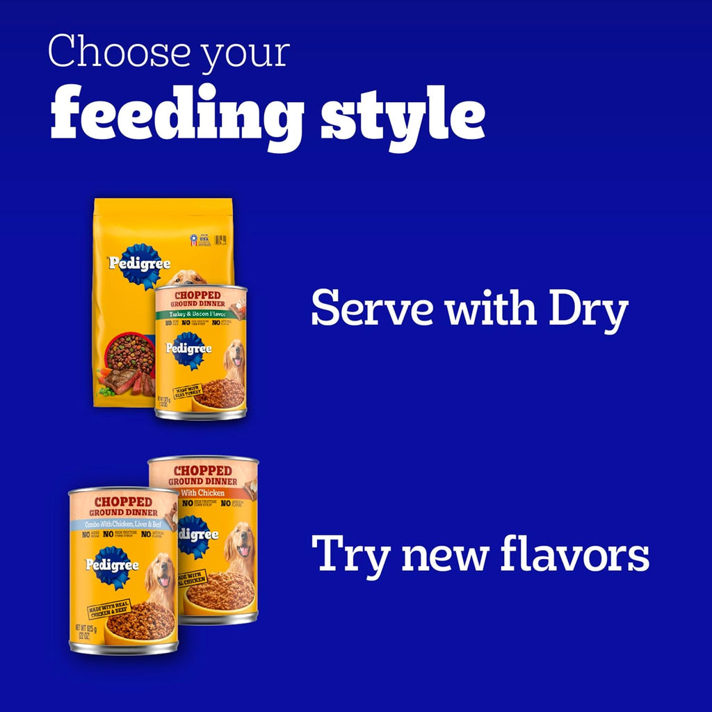 Pedigree Wet Dog Food, Choice Cuts Adult Canned Dog Food with Beef, 13.2 Oz. Cans, 12 Count