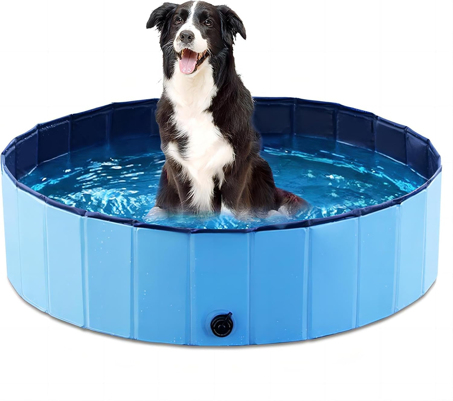 Foldable Dog Pet Bath Pool Collapsible Dog Pet Pool Bathing Tub Kiddie Pool Doggie Wading Pool for Puppy Small Medium Large Dogs Cats and Kids 39.5" Blue