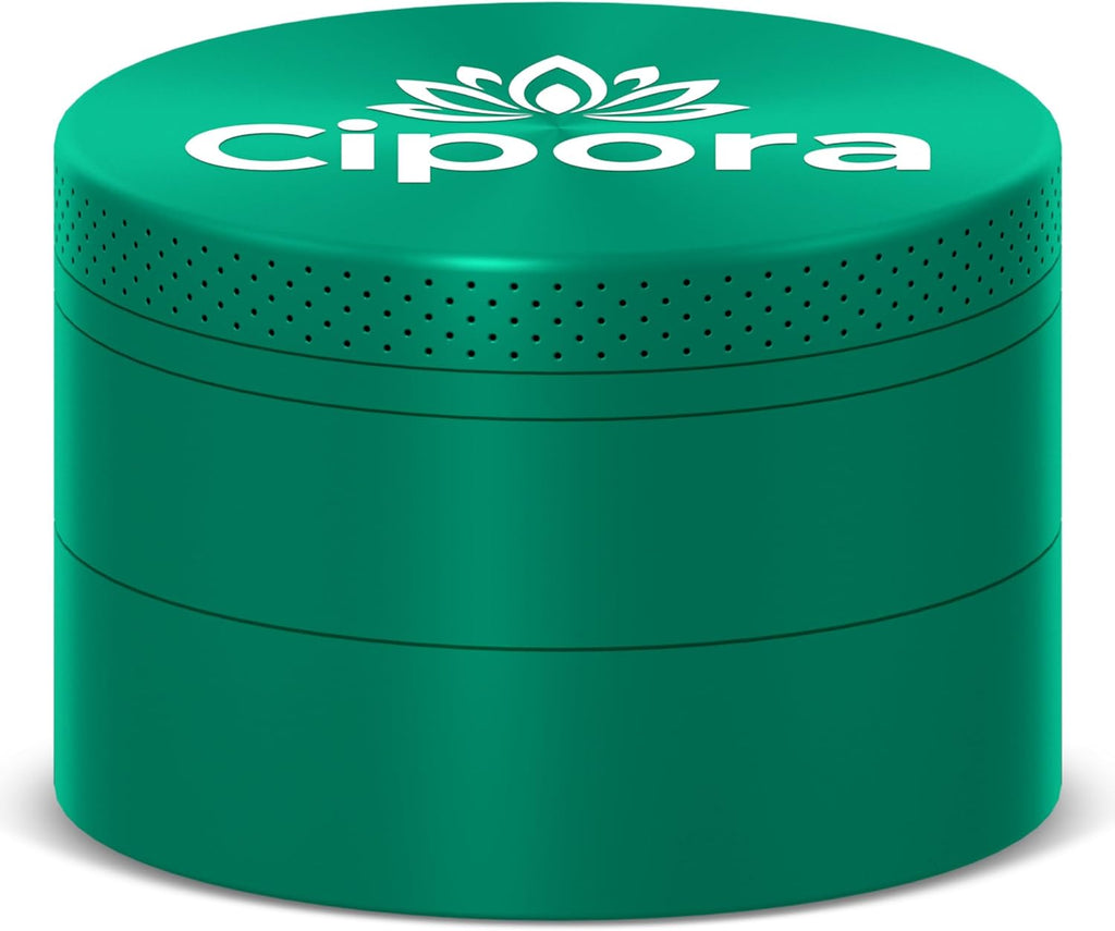 2.5" Manual 3-Piece Zinc Grinder with Large Bottom Chamber (Green)