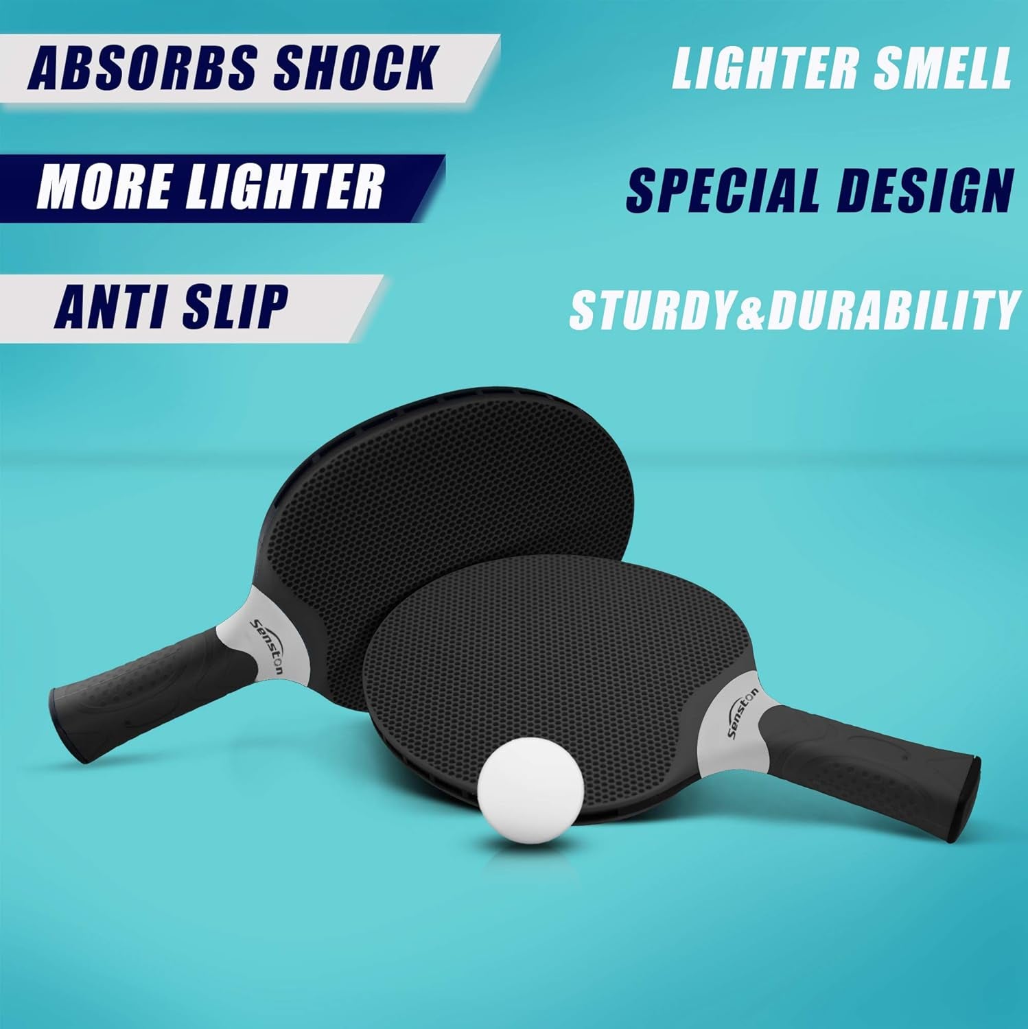 Table Tennis Rackets Set, Professional Table Tennis Racket with 3 Balls, Composite Rubber Ping Pong Paddle Set