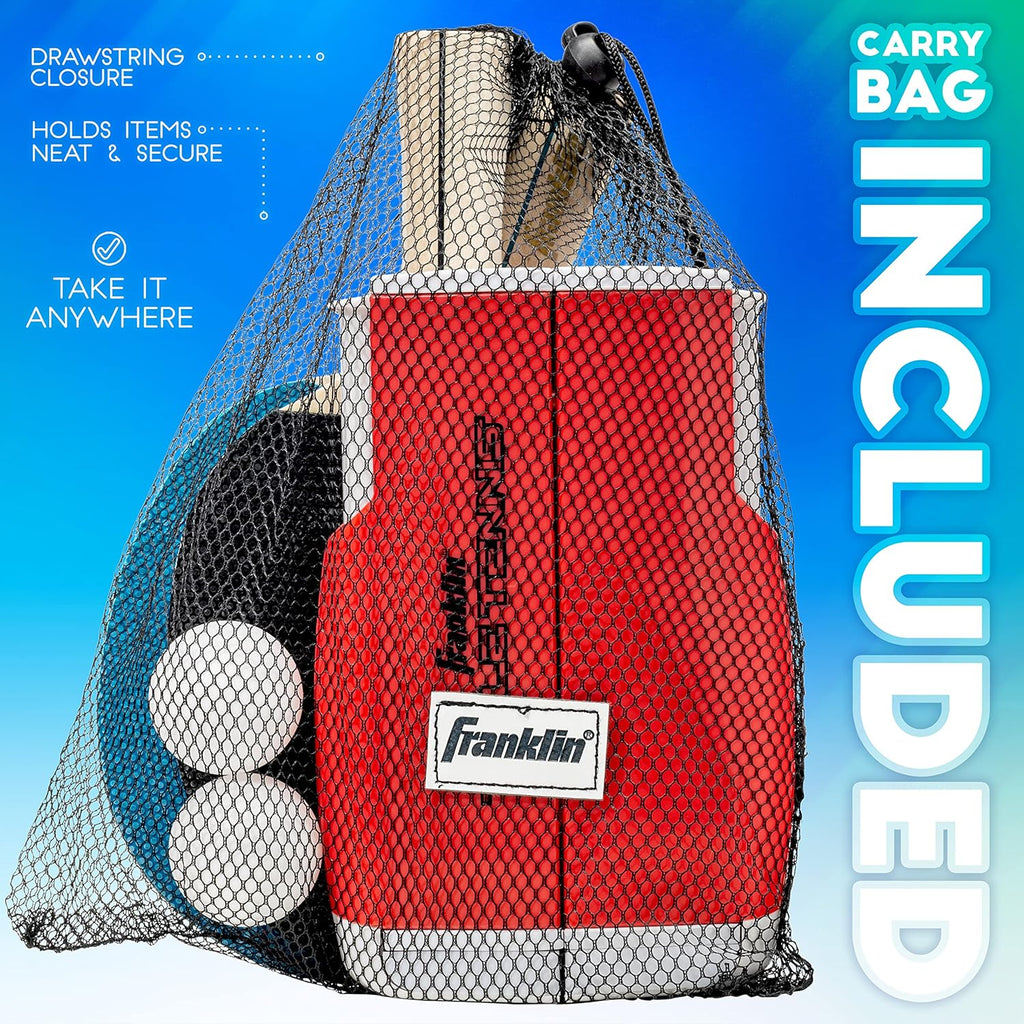Franklin Sports Table Tennis to Go Portable Ping Pong Set - Table Top Ping Pong Net + (2) Paddles - Ping Pong Balls Included - 2 Players | Portable, Table Top, Ping Pong Net, (2) Paddles