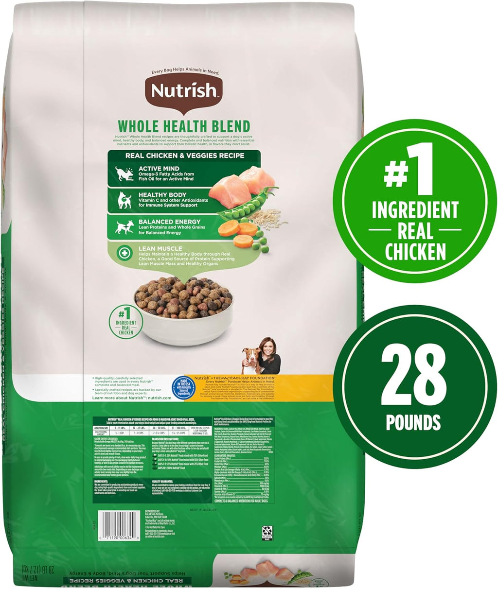 Real Chicken & Veggies Recipe Whole Health Blend Dry Dog Food, 28 Lb. Bag, Packaging May Vary (Rachael Ray)