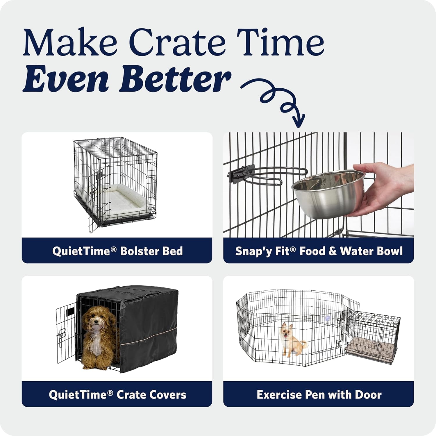 24-Inch Icrate for Small Breeds, 12-20 Lbs, Single Door Folding Dog Crate with Divider Panel, Leak-Proof Tray & Secure Latch, Portable, Durable & Easy to Assemble