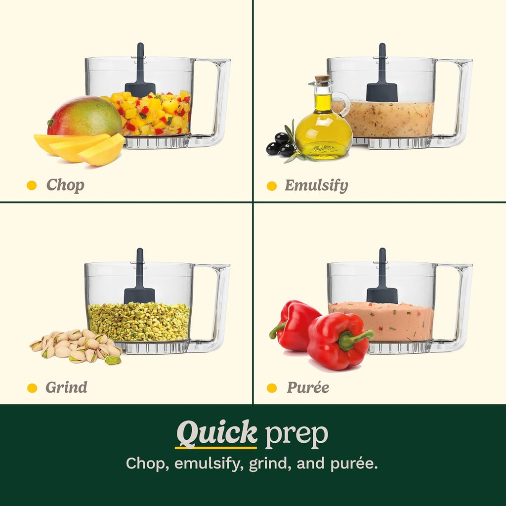 Mini-Prep plus Food Processor, 24-Ounce Mini Food Processor to Chop Herbs, Vegetables, and Hard Cheese, 24-Ounce Work Bowl, Reversible Stainless Steel Blade, DLC-2ABC, Brushed Chrome