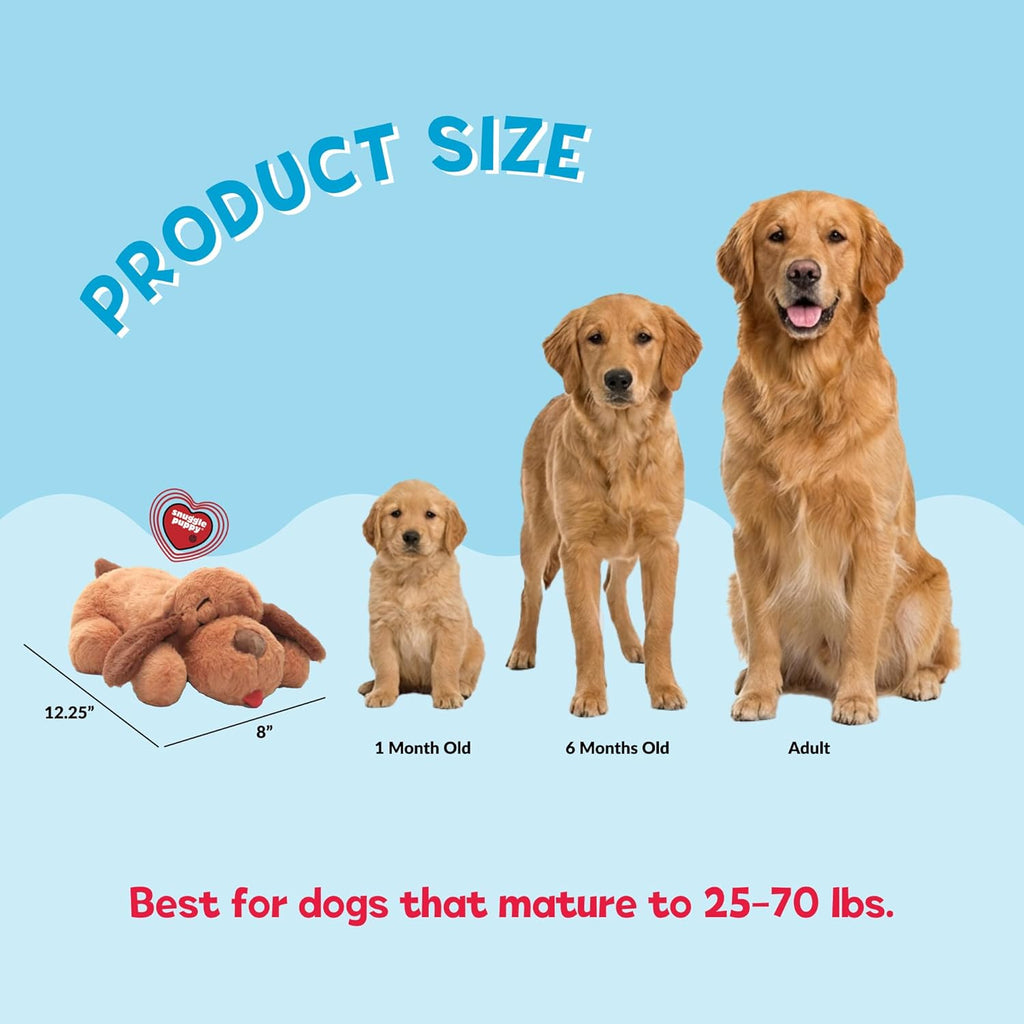 Original Heartbeat Puppy Toy with Real-Feel Pulse & Heat Pack, Calming Sleep Aid for Puppy Anxiety, Crate Training, First Nights & New Puppy Transition - Biscuit