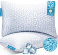 Cooling Pillow for Sleeping, Certipur-Us Shredded Memory Foam Queen Pillows Set of 2, Cool Pillow for Hot Sleepers Adjustable Firm Pillow for Side, Back, Stomach Sleepers Soft yet Support,White