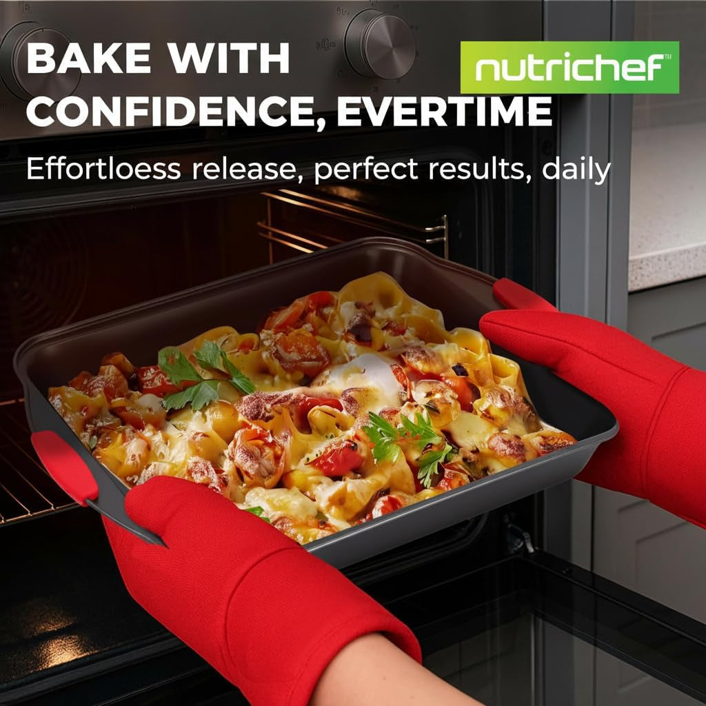 Baking Pans Set - 6 Piece Bakeware with Nonstick Carbon Steel for Easy Release and Cleanup, Durable and Versatile Design, Includes Cookie Sheet, Loaf Pan, Muffin Tin & More