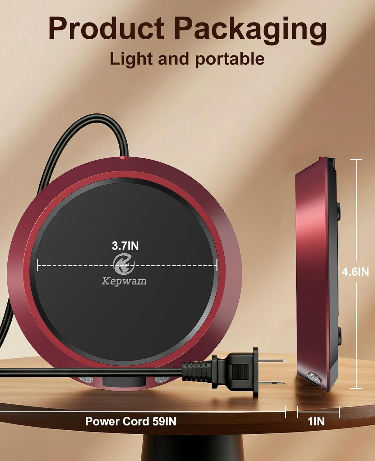 Coffee Mug Warmer - 50W Electric Coffee Warmer for Desk 3 Temp Settings & 2-9 Timer Smart Cup Warmer for Desk Candle Warmer Plate with LED Lights Beverage Tea Milk Warmer for Home & Office