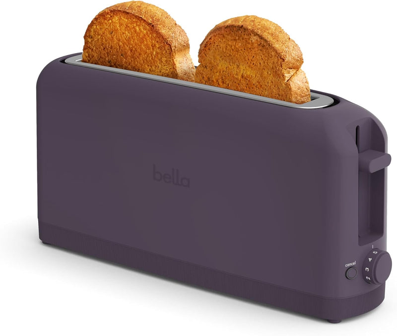 2 Slice Slim Toaster, Fits-Anywhere™ Kitchenware, 6 Setting Shade Control with Reheat & Cancel Buttons, Fits Sourdough, 10” Long Slot, anti Jam & Auto Shutoff, 900 Watt, Plum