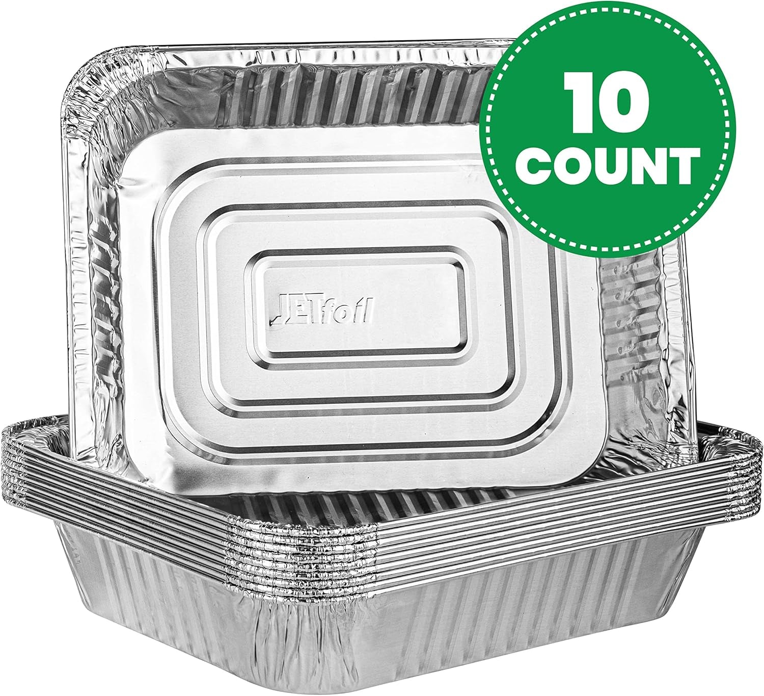 Disposable 9 X 13 Aluminum Foil Pans Half Size Deep Steam Table Bakeware - Cookware Perfect for Baking Cakes, Bread, Meatloaf, Lasagna Pack of 10
